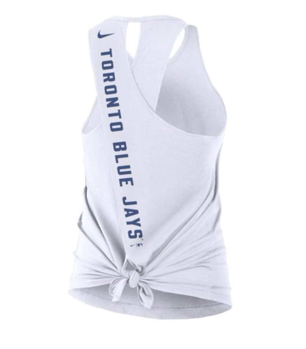 Nike Women’s Toronto Blue Jays Team Crossed Back Tank Top - White Medium